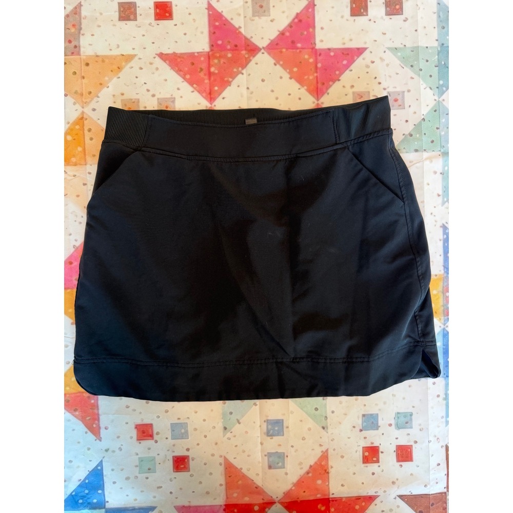 32 Degrees Cool Womens Black Active Skort Ribbed Waist Pockets Medium TZ18956